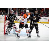 Lehigh Valley Phantoms in Front of Hershey Bears Goal