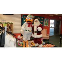 Long Island Ducks Mascot QuackerJack and Santa Claus