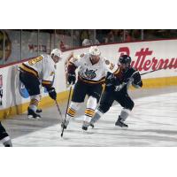 Ty Rattie (8) and Jeremy Welsh (15) of the Chicago Wolves vs. the San Antonio Rampage