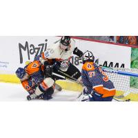 Sebastien Sylvestre of the Missouri Mavericks Takes on the Tulsa Oilers