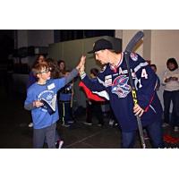 Elmira Jackals Defenseman Zach Tolkinen and the David Clark Foundation