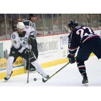 Wheeling Nailers Try to Control the Puck vs. the South Carolina Stingrays