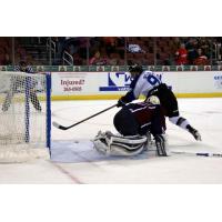 Anthony Deluca of the Wichita Thunder Scores against the Tulsa Oilers