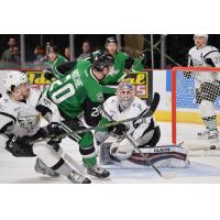 Brett Ritchie of the Texas Stars Scores against the San Antonio Rampage