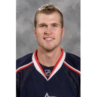 Defenseman Justin Falk with the Columbus Blue Jackets