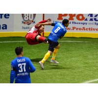 Ze Roberto of the San Diego Sockers Discards an Ontario Fury Defender