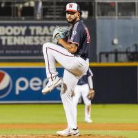 Pitcher Cam Robinson with the Nashville Sounds