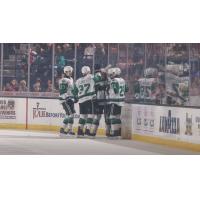 Texas Stars huddle following a goal