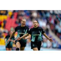 NJ/NY Gotham FC react after a goal against the North Carolina Courage