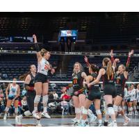 Columbus Fury celebrate a point against the Vegas Thrill